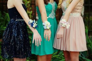high school girls fun at prom